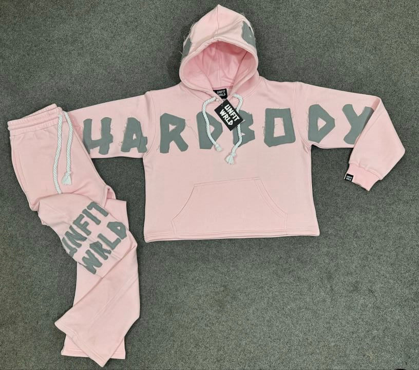 Pink/Grey "HARDBODY" Suit