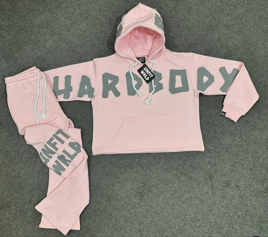 Pink/Grey "HARDBODY" Suit